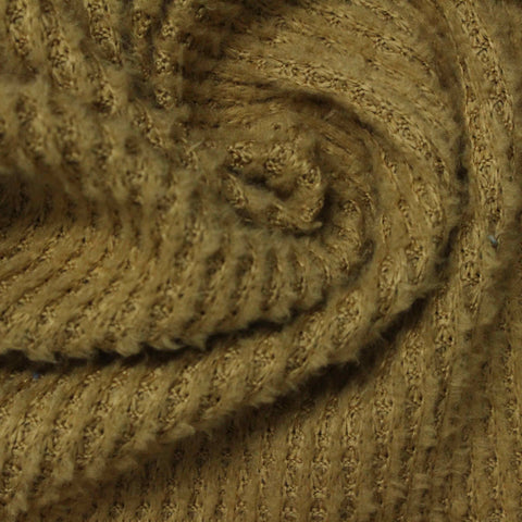 Polyester Stretch Waffle Knit Fabric, 180 gsm, 150 cm — Khaki
