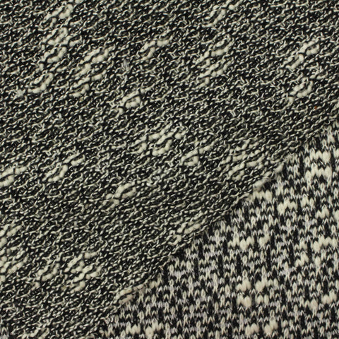 Black Marl Chunky Knit, Cotton-Poly, 207 gsm