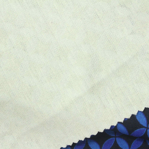 Blue Geometric Ponte Knit, Viscose-Poly