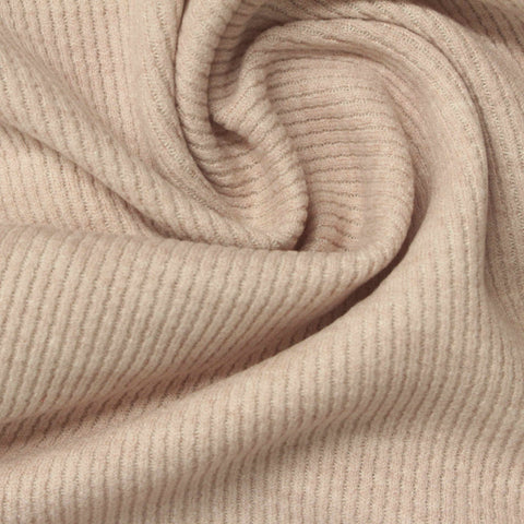 Viscose Polyester Blend Stretch Knit Fabric, 340 gsm, 185 cm — Beige