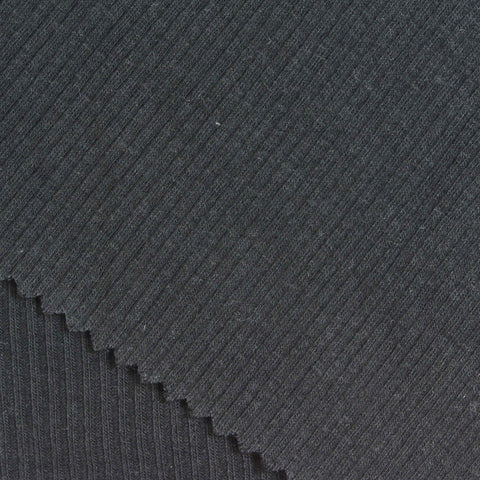 Black Ribbed Rib Knit