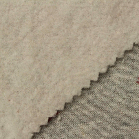 Jacquard Brushed Cotton Polyester French Terry Fabric, 295 gsm, 156 cm — Grey
