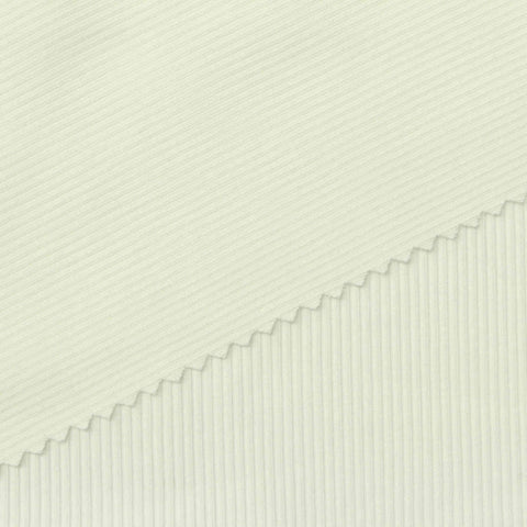 Cotton Viscose Stretch Rib Knit Fabric, 250 gsm, 150 cm — White