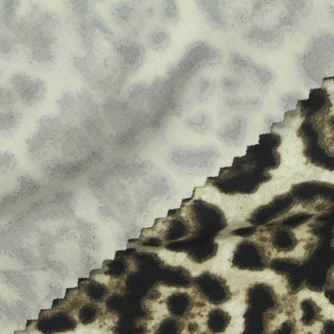 Black Leopard Linen-Look, Polyester, 250 gsm