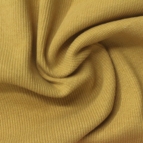 Cotton Stretch Rib Knit Fabric, 245 gsm, 120 cm — Khaki