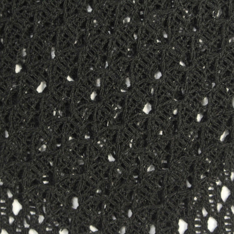Black Openwork Knit, Poly-Cotton
