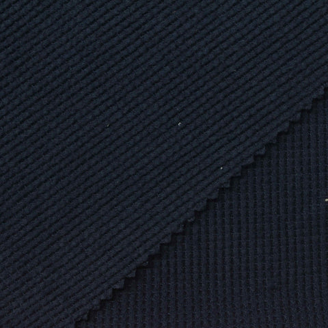 Polyester Stretch Waffle Knit Fabric, 220 gsm, 160 cm — Navy