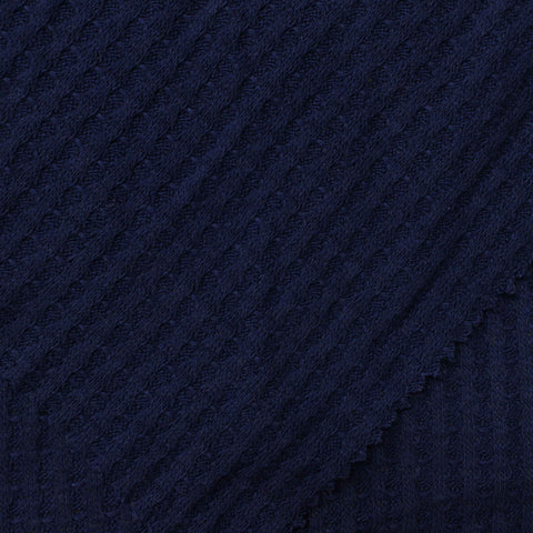 Waffle Knit Fabric, 195 gsm, 170 cm — Navy