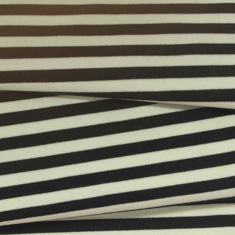 Dark Grey Stripes Ponte Knit, Viscose-Nylon, 340 gsm