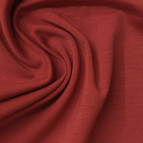 Viscose Nylon Stretch Ponte Knit Fabric, 270 gsm, 155 cm — Red