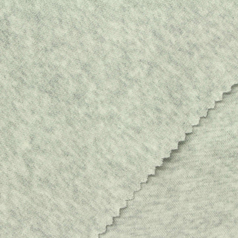 Light Grey Marl Rib Knit, Cotton, 200 gsm
