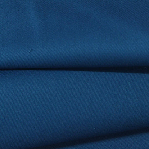 Cotton Polyester Stretch Twill Fabric, 220 gsm, 145 cm — Blue
