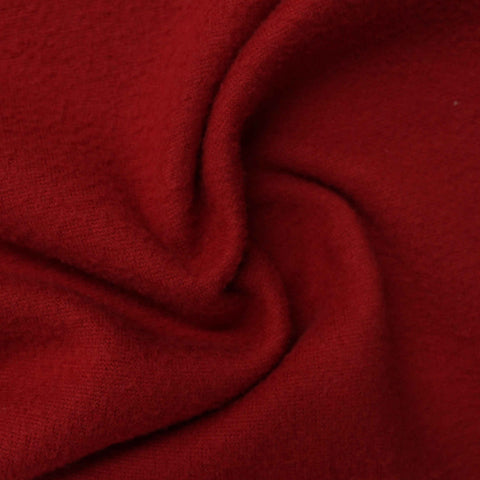 100% Polyester French Terry Fabric, 176 gsm, 160 cm — Red