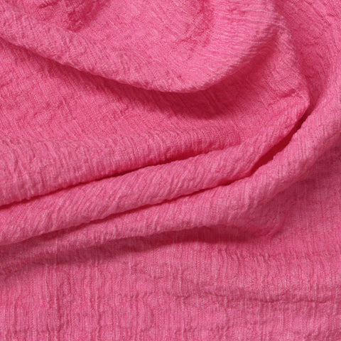 Polyester Stretch Crepe Fabric, 160 gsm, 155 cm — Pink