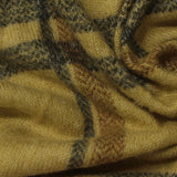 Mustard Plaid Chunky Knit, Viscose-Poly — photo 1