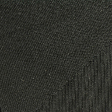 Dark Charcoal Rib Knit, Viscose