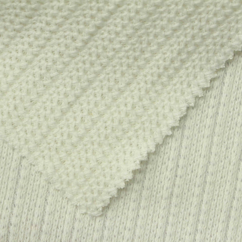 Jacquard 100% Cotton Chunky Knit Fabric, 340 gsm, 175 cm — White