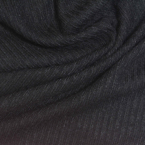 Viscose Polyester Blend Rib Knit Fabric, 220 gsm, 165 cm — Grey