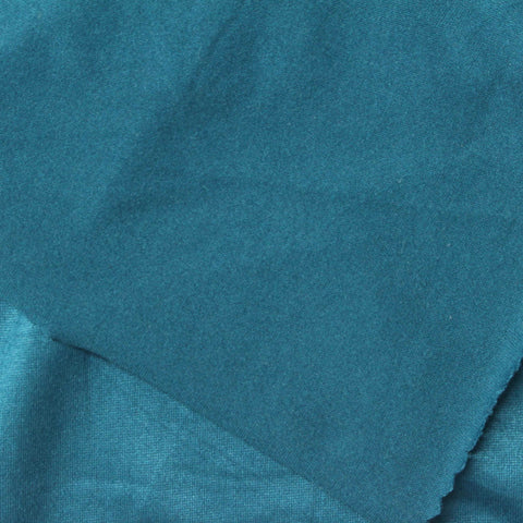 Brushed Polyester Stretch Jersey Knit Fabric, 140 gsm — Blue