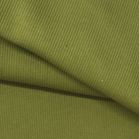 Cotton Stretch Rib Knit Fabric, 420 gsm, 115 cm — Green
