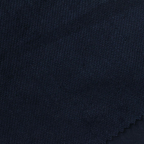 100% Cotton French Terry Fabric, 238 gsm, 157 cm — Navy