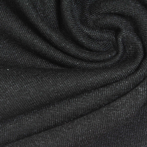 Dark Grey Heathered-Marl French Terry, Poly-Viscose, 330 gsm
