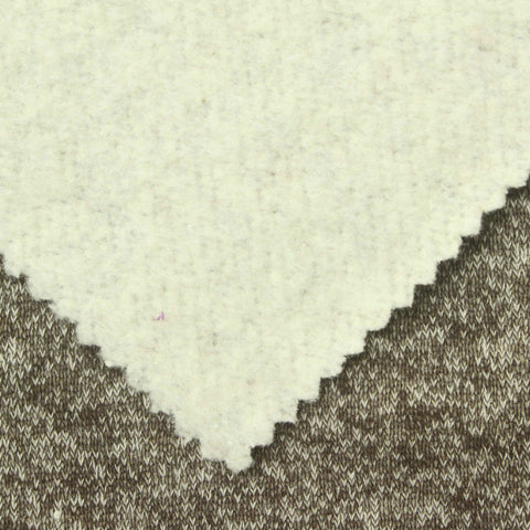 Dark Brown Marl French Terry, Cotton-Poly, 260 gsm