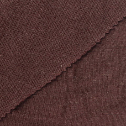 Brown Marl Jersey Knit, Linen-Poly