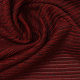 Dark Red Horizontal-Stripe Pointelle Knit, Poly-Nylon — photo 1