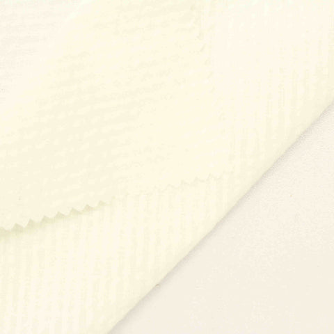 Polyester Cotton Seersucker Fabric, 120 gsm, 145 cm — White, ref EF-206181