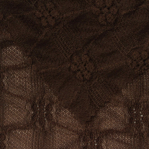 Dark Brown Openwork Warp Knit, Polyester