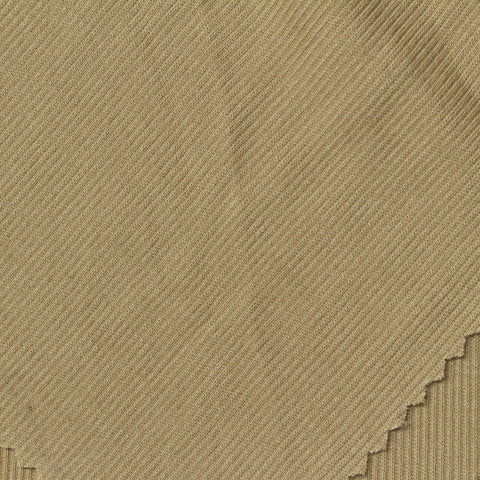Modal Polyester Rib Knit Fabric, 170 gsm, 155 cm — Khaki