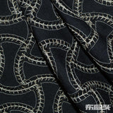 Jacquard 100% Polyester Satin Fabric, 145 gsm, 140 cm — Black — photo 1