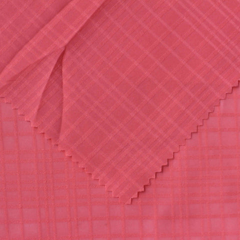 Coral Tone-on-Tone Grid Chiffon, Polyester