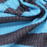 Blue Horizontal-Stripe Warp Knit, Polyester — photo 1