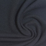 Black Textured Waffle Knit, Poly-Viscose — photo 1