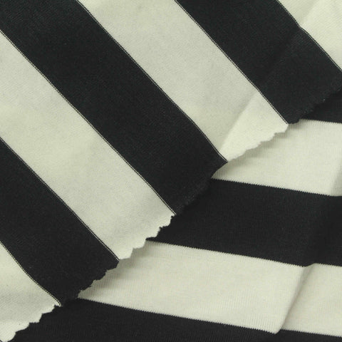 Black Horizontal-Stripe Jersey Knit, Tencel Lyocell, 230 gsm, 165 cm, ref EF-273662