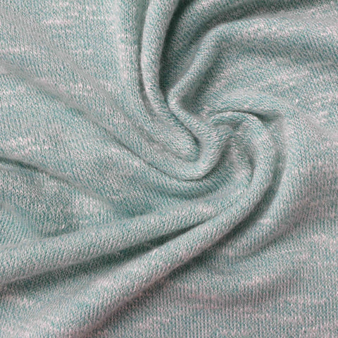 Light Blue-Green Marl Chunky Knit, 206 gsm