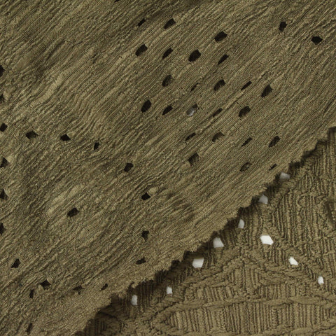 Olive Diamond Crepe, Polyester