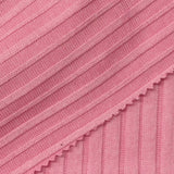 Brushed Polyester Stretch Rib Knit Fabric, 245 gsm — Pink — photo 1