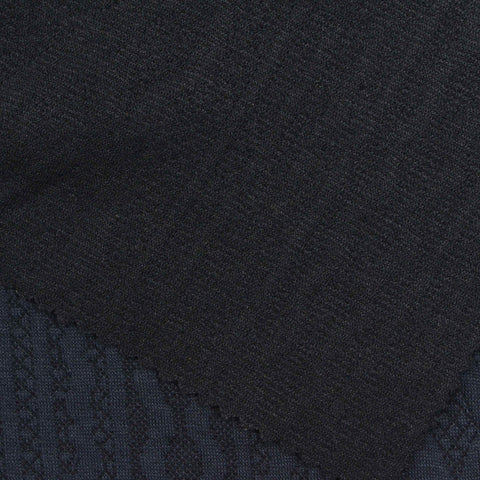 Navy Tone-on-Tone Diamond Jacquard, Polyester, 280 gsm