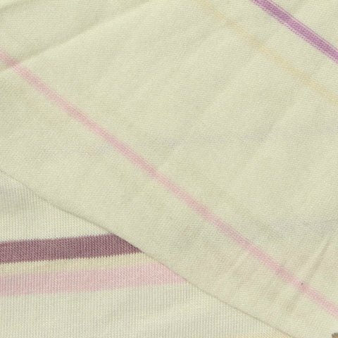 Off-White Horizontal-Stripe Jersey Knit, Viscose, 140 gsm