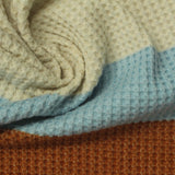 Cream Horizontal-Stripe Waffle Knit, Polyester — photo 1