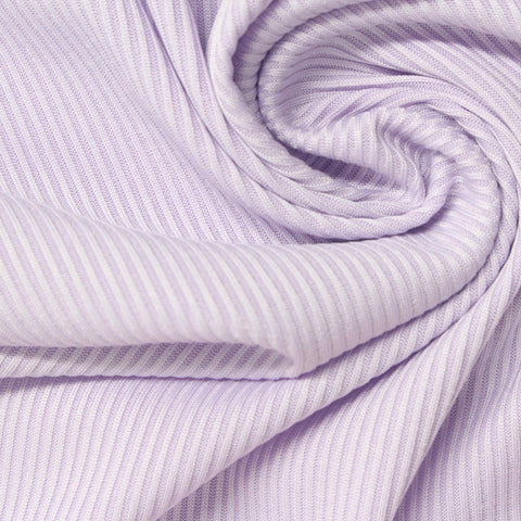 Light Purple Stripe Rib Knit, Polyester