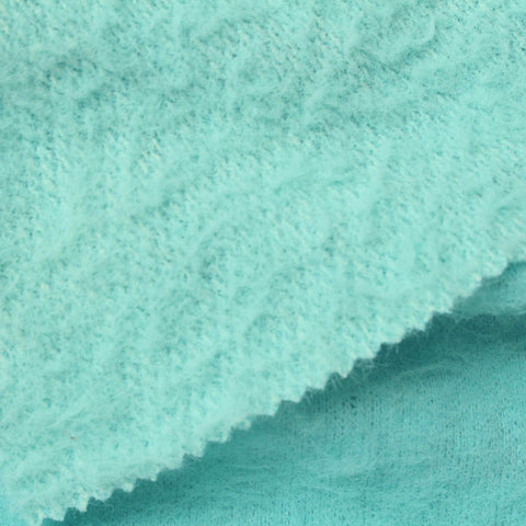 Acrylic Polyester Chunky Knit Fabric, 409 gsm, 160 cm — Blue