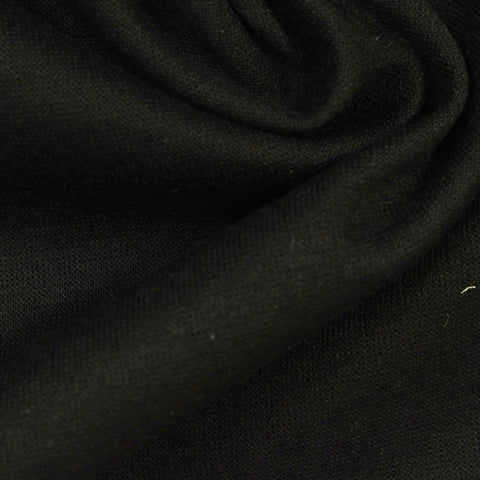 Polyester Cotton Scuba Knit Fabric, 250 gsm, 170 cm — Black