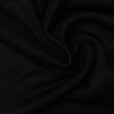 Polyester Stretch Chunky Knit Fabric, 190 gsm, 150 cm — Black