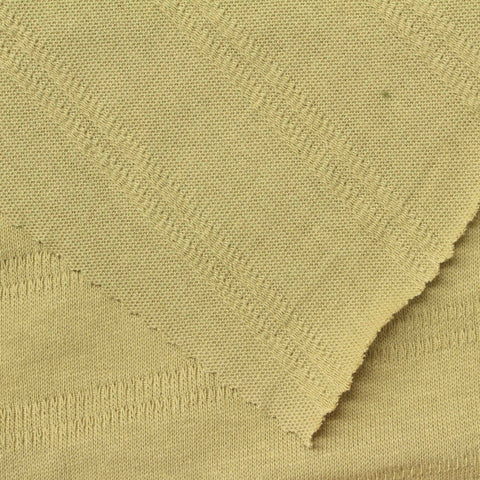 Khaki Textured-Band Jersey Knit, Cotton
