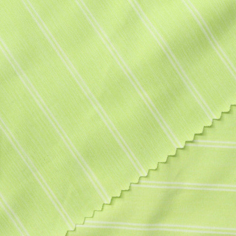 Lime Horizontal-Stripe Jersey Knit, Polyester