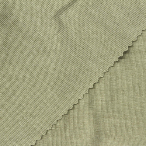 Tencel Lyocell Acrylic Blend Stretch Rib Knit Fabric, 190 gsm, 160 cm — Khaki, ref EF-270772